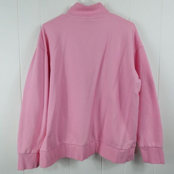 Adidas Womens Pink Pull Over Mock Neck Sweatshirt Quarter Zip Size 1X - Picture 7 of 11